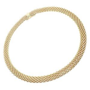 Authentic! Tiffany & Co 18k Yellow Gold Somerset Mesh 89.3 Grams Heavy Necklace